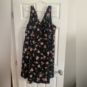 Size 24 Torrid skater dress. Black with flowers